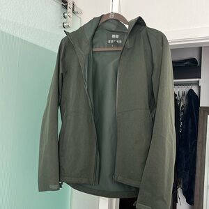 Uniqlo Blocktech Parka Rain Jacket Olive